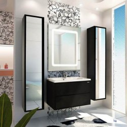 Тумба с раковиной Aquaton Римини 100 черный глянец