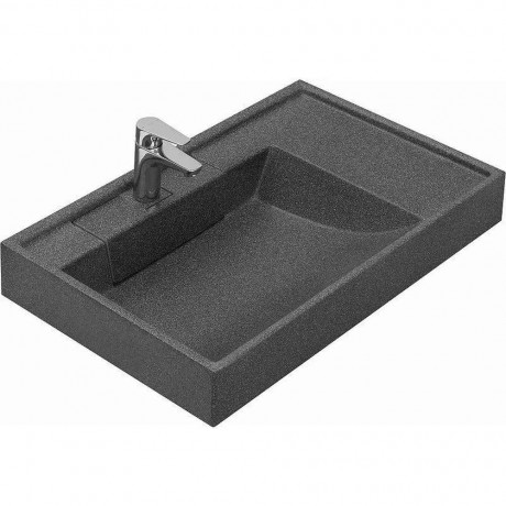 Тумба с раковиной Aquaton Лондри 80/Рейн 80 графит, дуб сантана, белая